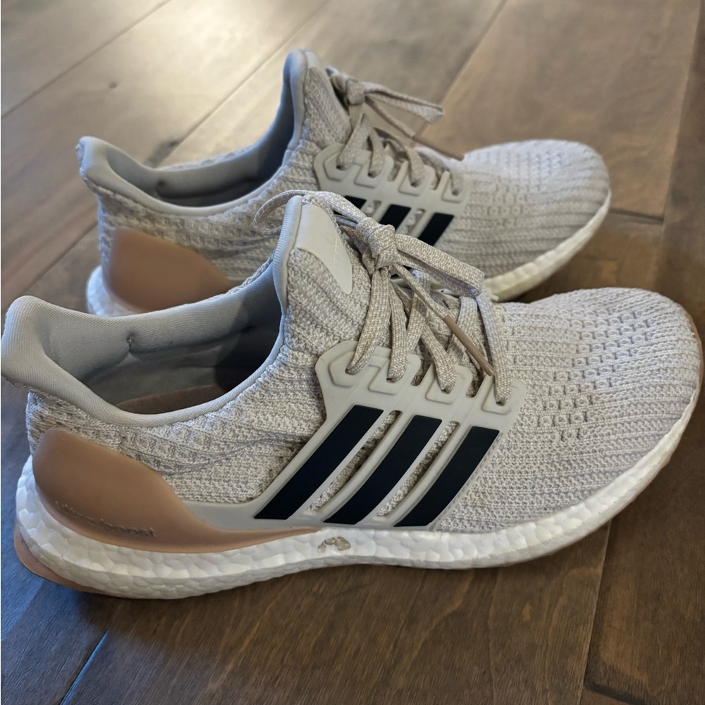 Adidas Light Tan and Black Running Shoes